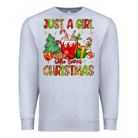 Heather Grey just a girl who loves christmas Premium Sweatshirt - MaliasSmallBusiness