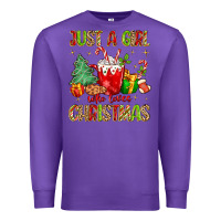 Purple just a girl who loves christmas Premium Sweatshirt - MaliasSmallBusiness