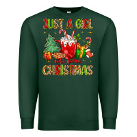 Sports Green just a girl who loves christmas Premium Sweatshirt - MaliasSmallBusiness