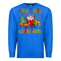 True Royal just a girl who loves christmas Premium Sweatshirt - MaliasSmallBusiness