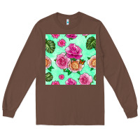Chestnut floral background Long Sleeve Tee - BundleAndBundleShop