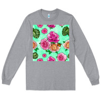 Heather Grey floral background Long Sleeve Tee - BundleAndBundleShop
