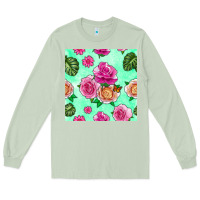 Matcha floral background Long Sleeve Tee - BundleAndBundleShop