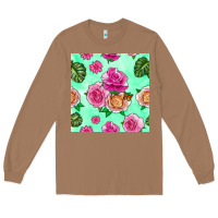 Toasted Coconut floral background Long Sleeve Tee - BundleAndBundleShop