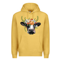 Antique Gold holstein cow head Premium Hoodie - BarkalooDesign