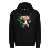 Black holstein cow head Premium Hoodie - BarkalooDesign
