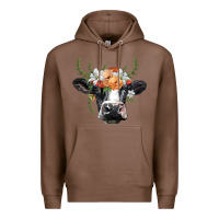Chestnut holstein cow head Premium Hoodie - BarkalooDesign