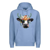Colony Blue holstein cow head Premium Hoodie - BarkalooDesign