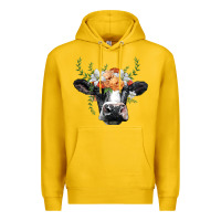 Lemon holstein cow head Premium Hoodie - BarkalooDesign