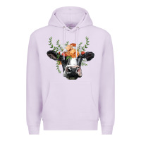 Lilac holstein cow head Premium Hoodie - BarkalooDesign