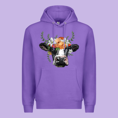 Holstein Cow Head Premium Hoodie Designed By Barkaloodesign