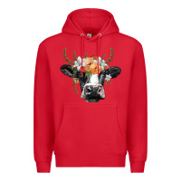 Red holstein cow head Premium Hoodie - BarkalooDesign