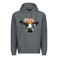 Rock holstein cow head Premium Hoodie - BarkalooDesign