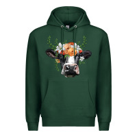 Sports Green holstein cow head Premium Hoodie - BarkalooDesign
