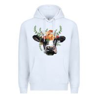 White holstein cow head Premium Hoodie - BarkalooDesign