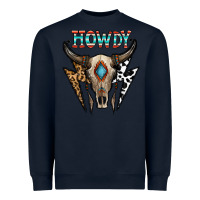 Navy howdy boho skull Heavyweight Sweatshirt - CowhideDigitalArt