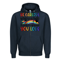 Navy be careful who you hate Zipper Hoodie - MaliasSmallBusiness