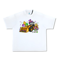 White mardi gras gnome bulldozer Urban Heavy Tee - JahusDesignShop