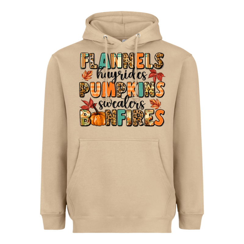Flannels Hayrides Pumpkinsbonfires Heavyweight Hoodie by MaliasSmallBusiness | Teevron