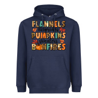 Navy flannels hayrides pumpkinsbonfires Heavyweight Hoodie - MaliasSmallBusiness