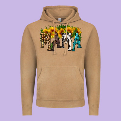 Mama With Sunflower Vintage Hoodie Designed By Hra Design Shop