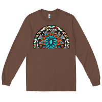 Chestnut western turquoise aztec cowhide serape  rainbows Long Sleeve Tee - AdoDesignShop