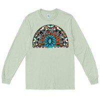 Matcha western turquoise aztec cowhide serape  rainbows Long Sleeve Tee - AdoDesignShop