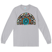 Moon Dust western turquoise aztec cowhide serape  rainbows Long Sleeve Tee - AdoDesignShop