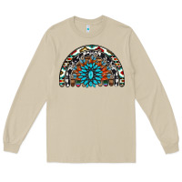 Mushroom western turquoise aztec cowhide serape  rainbows Long Sleeve Tee - AdoDesignShop