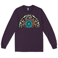 Plum western turquoise aztec cowhide serape  rainbows Long Sleeve Tee - AdoDesignShop