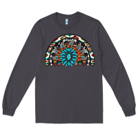 Smoke western turquoise aztec cowhide serape  rainbows Long Sleeve Tee - AdoDesignShop