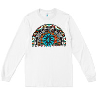 White western turquoise aztec cowhide serape  rainbows Long Sleeve Tee - AdoDesignShop