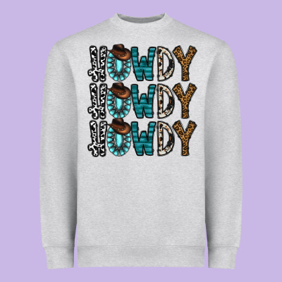 Howdy Howdy Howdy Heavyweight Sweatshirt Designed By Cowhidedigitalart