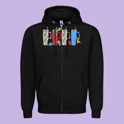 Autism Zipper Hoodie Designed By Maliassmallbusiness