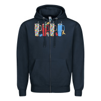 Navy autism Zipper Hoodie - MaliasSmallBusiness
