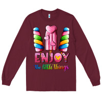 Burgundy enjoy the little things Long Sleeve Tee - AdoDesignShop