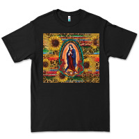 Black sunflower serape lady of guadalupe Premium Tee - RanaPortraitStore