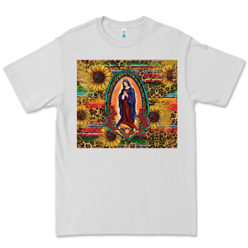 Sunflower Serape Lady Of Guadalupe Premium Tee by RanaPortraitStore | Teevron