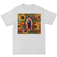 Dove Grey sunflower serape lady of guadalupe Premium Tee - RanaPortraitStore