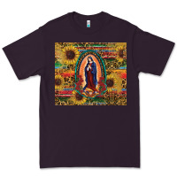 Plum sunflower serape lady of guadalupe Premium Tee - RanaPortraitStore