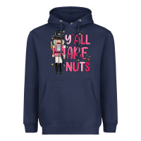 Navy yall are nuts Heavyweight Hoodie - MaliasSmallBusiness
