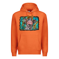 Carrot baby pig with leopard background Premium Hoodie - BarkalooDesign
