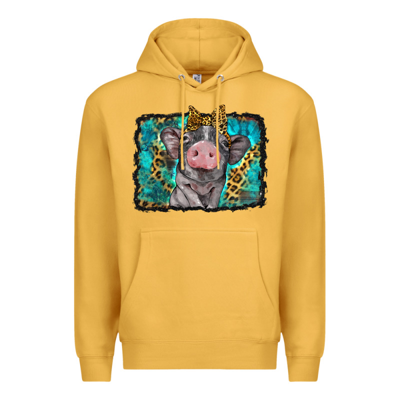 Baby Pig With Leopard Background Premium Hoodie by BarkalooDesign | Teevron