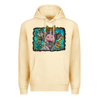 Pina Colada baby pig with leopard background Premium Hoodie - BarkalooDesign