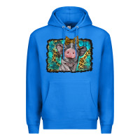 True Royal baby pig with leopard background Premium Hoodie - BarkalooDesign