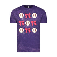 Cloud Purple baseball coquette bow Vintage Tee - JahusDesignShop