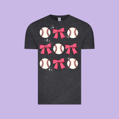 Baseball Coquette Bow Vintage Tee Designed By Jahusdesignshop