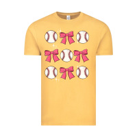 Vintage Mustard baseball coquette bow Vintage Tee - JahusDesignShop