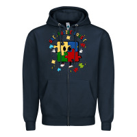 Navy one puzzle bougie Zipper Hoodie - MaliasSmallBusiness