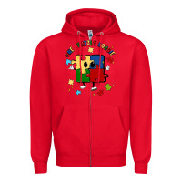 Red one puzzle bougie Zipper Hoodie - MaliasSmallBusiness